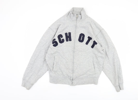 Schott Women's Grey Cotton Basic Jacket M
