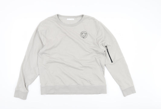 Next Boys Grey Pullover Sweatshirt with Zip Pocket, Size 158