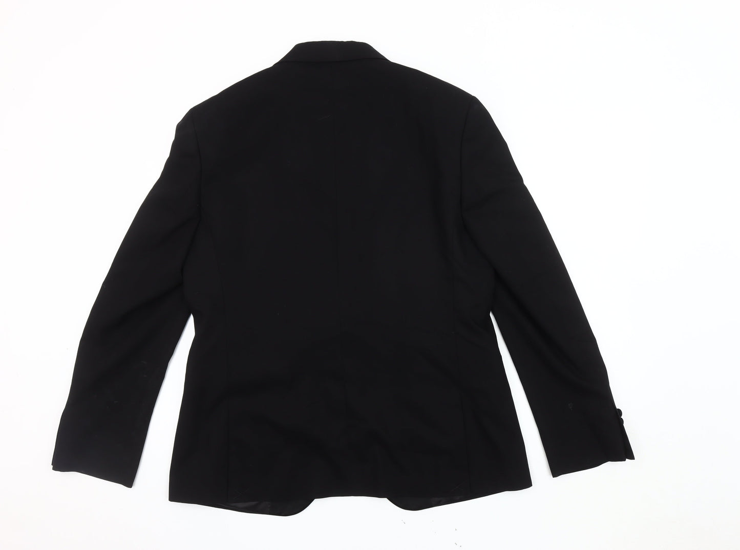 Moss London Men's Black Slim Fit Tuxedo Blazer 42R