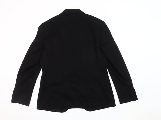 Moss London Men's Black Slim Fit Tuxedo Blazer 42R