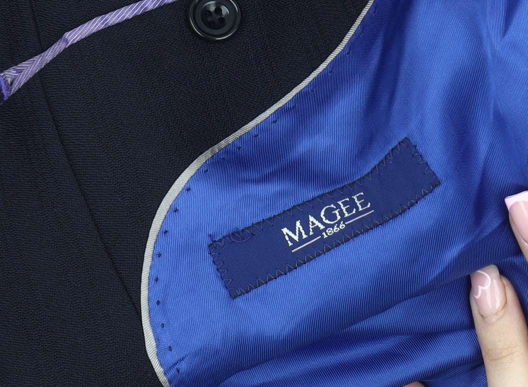 Magee Men’s Blue Blazer 38R Jacket Notch Lapel Formal