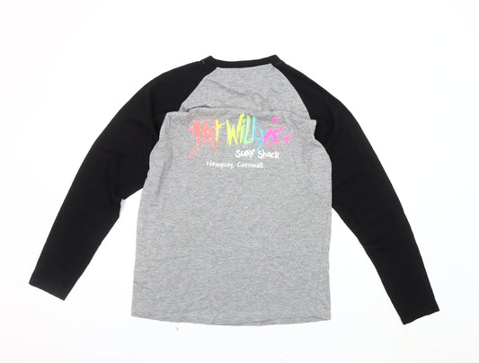 Skinfit Men's Graphic Print Grey Black Long Sleeve T-Shirt M