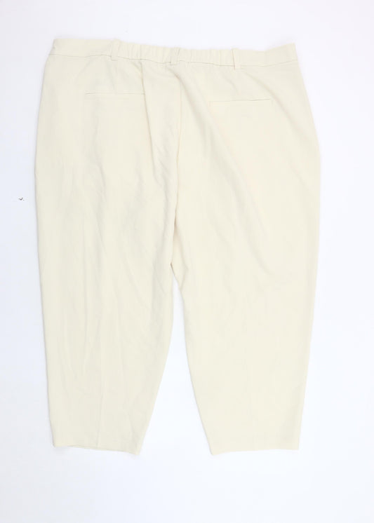 Marks and Spencer Women's Ivory Ankle Trousers, Size 24
