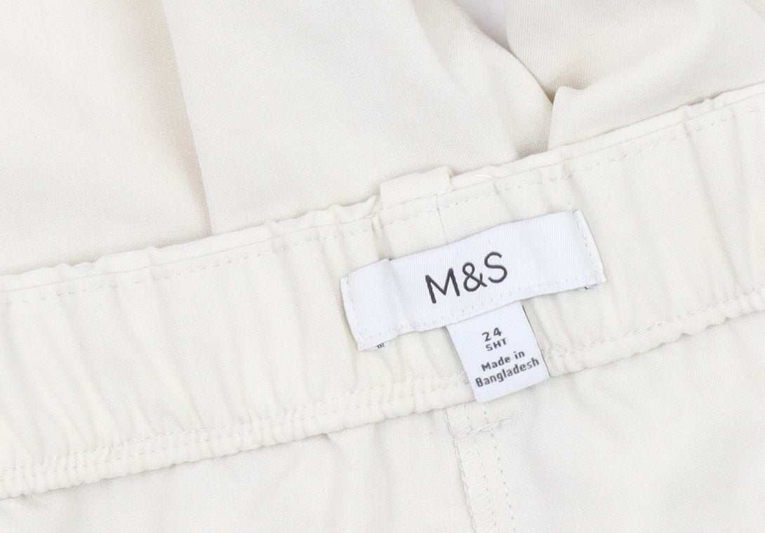 Marks and Spencer Women's Ivory Ankle Trousers, Size 24