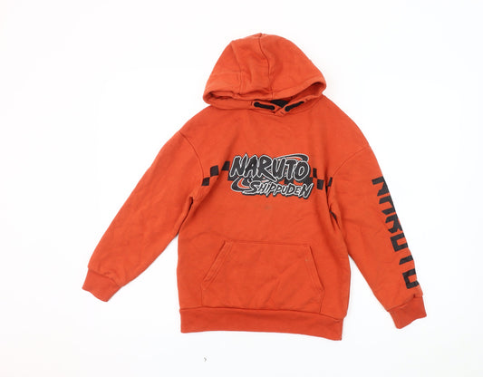 Naruto Shippuden Boys Orange Hoodie 9-10 Years Pullover Anime