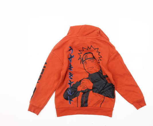 Naruto Shippuden Boys Orange Hoodie 9-10 Years Pullover Anime