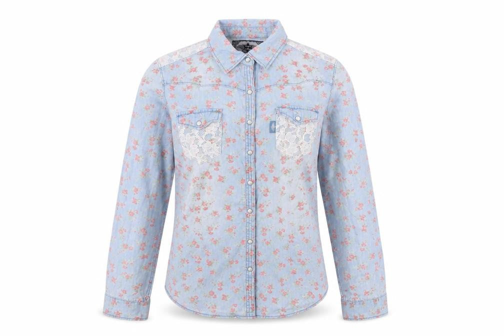 Stars & Stripes Women's Blue Floral Button-Up Shirt