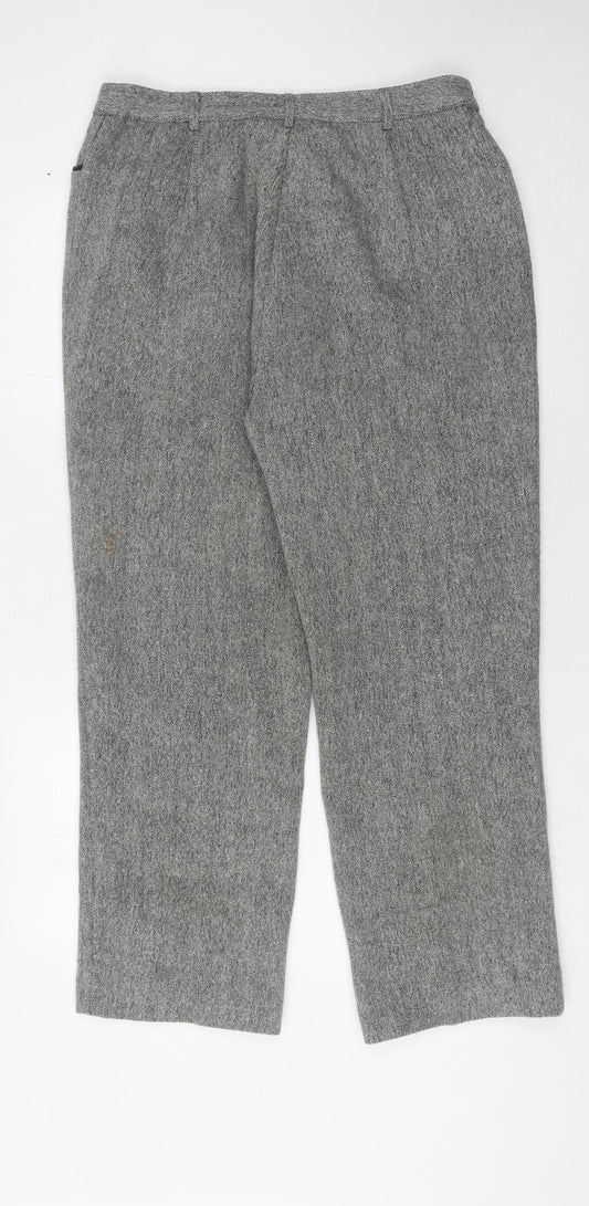 Oscar B. Women's Grey Trousers, Size 18, Herringbone