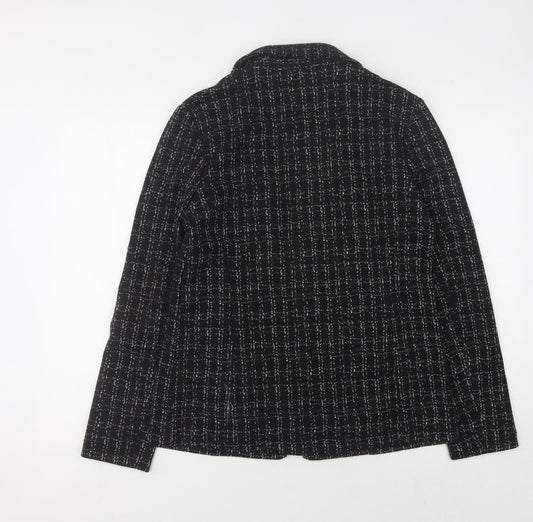 New Look Women's Black Tweed Blazer - Size 12