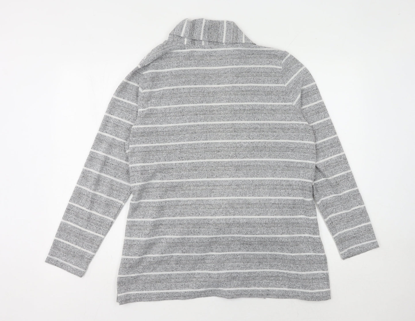 Bonmarché Women's Grey Striped Cardigan Size 14