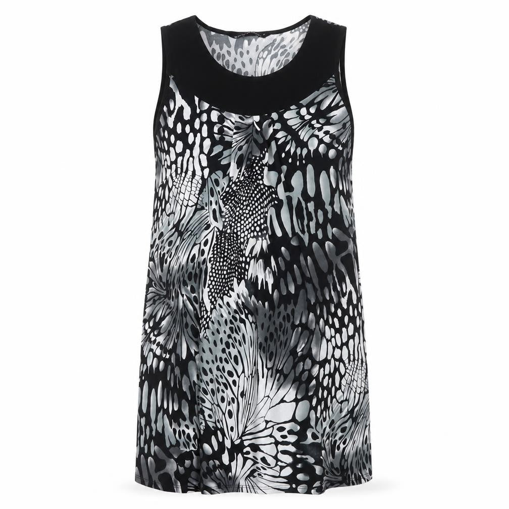 Front view of David Emanuel Women's Black Animal Print Dress, size 12