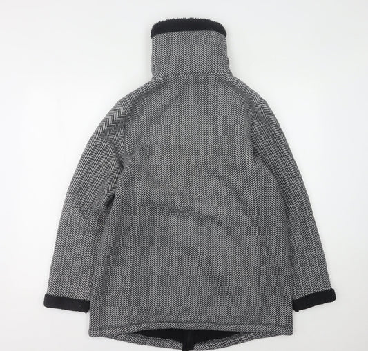 Bonmarché Women's Grey Herringbone Coat M