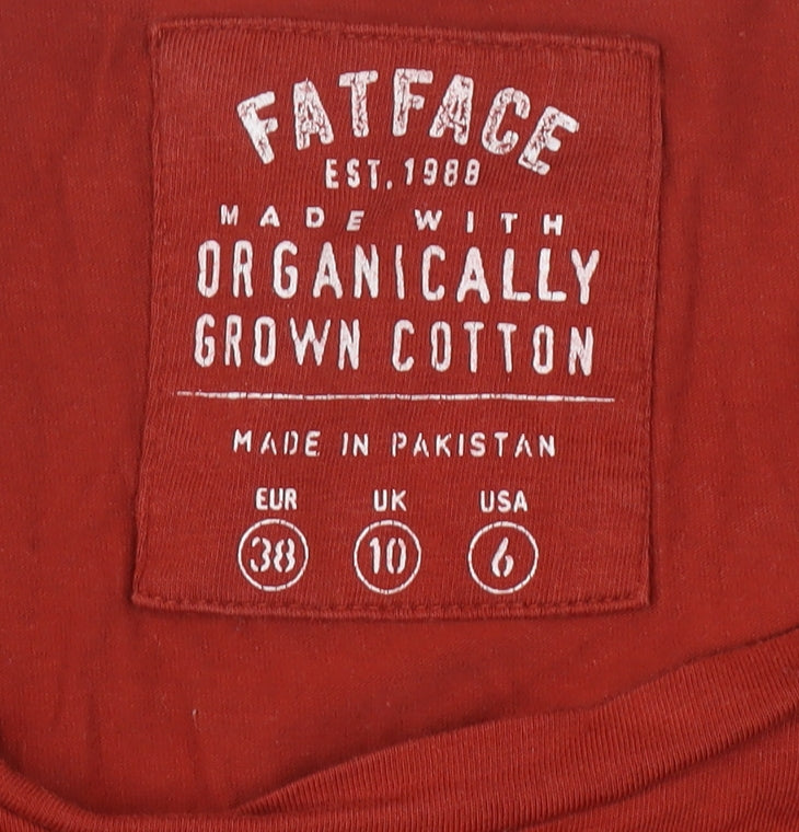 FatFace Women's Red T-Shirt, UK Size 10, Casual Wear