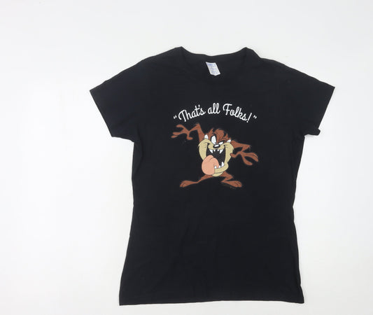 Port & Company Women's Black Cartoon T-Shirt Size M