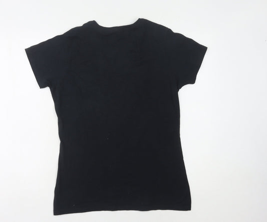 Port & Company Women's Black Cartoon T-Shirt Size M