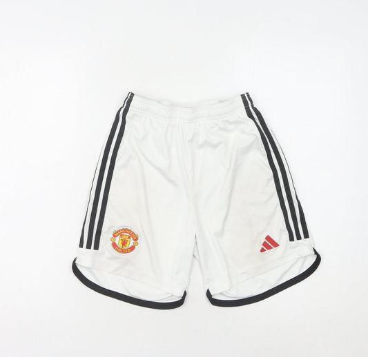 Adidas Boys White Athletic Football Shorts 13-14 Years