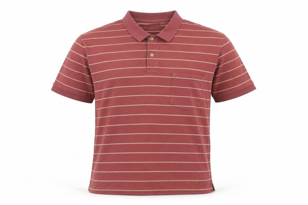 Hawkshead Men's Red Striped Polo Shirt L