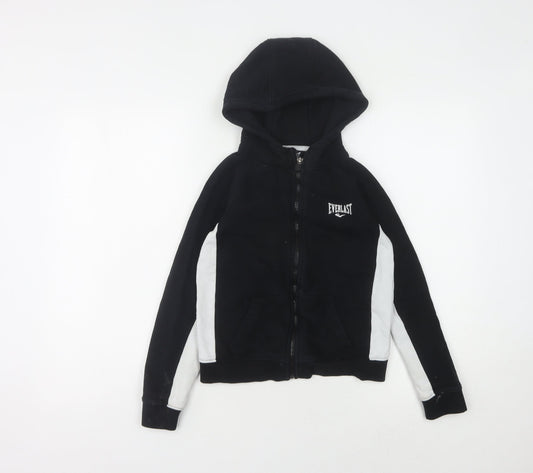 Everlast Boys Black Full Zip Hoodie 9-10 Years Casual Sportswear
