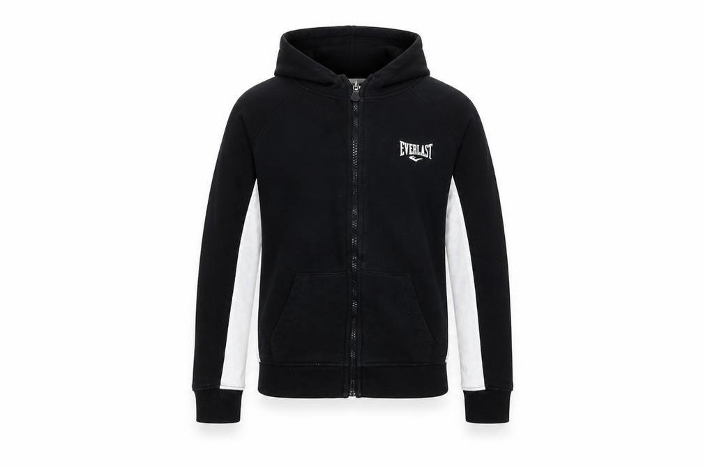 Front view of Everlast boys’ black full zip hoodie 9-10 years casual sportswear