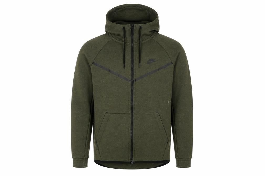 Mens UK M Regular Nike Green Full Zip Hoodie