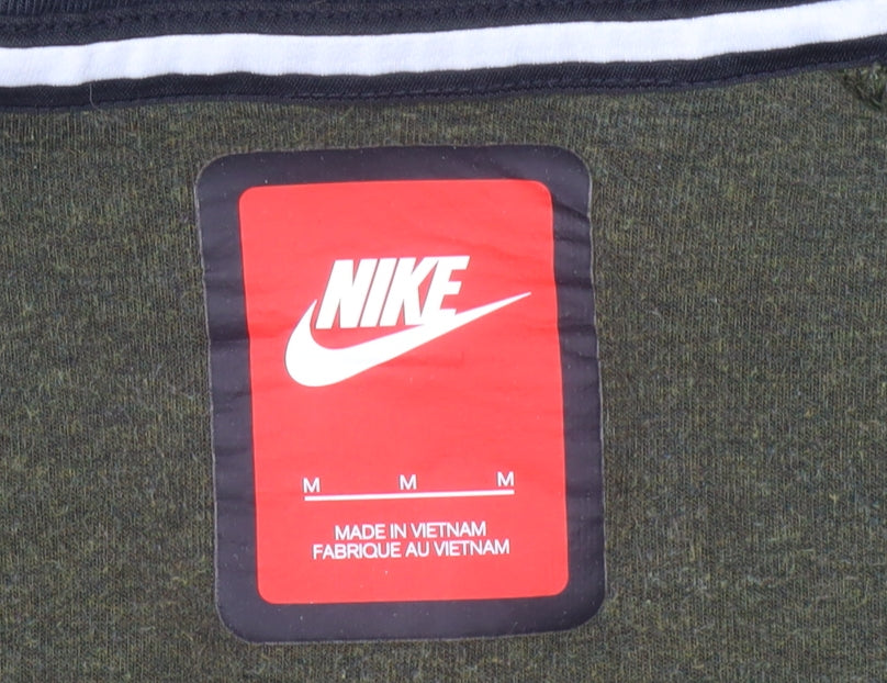 Nike Men's Green Zip Hoodie M Fleece Warm