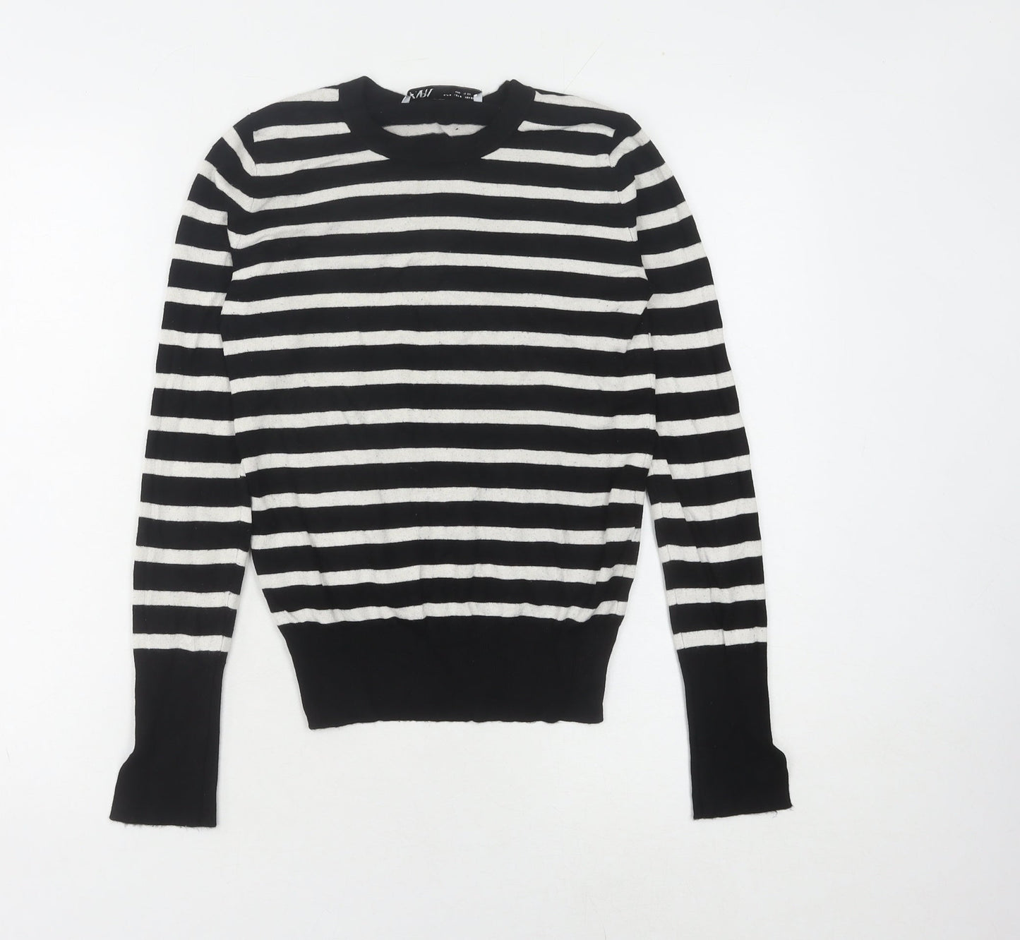 Zara Women Black Striped Pullover Jumper S