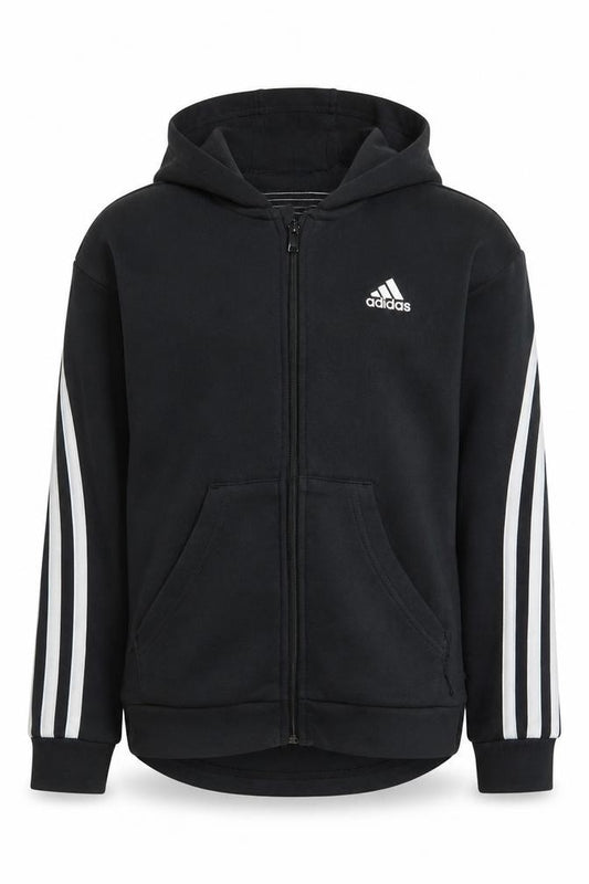 Adidas Girls Black Full Zip Hoodie - Size 11-12 Years