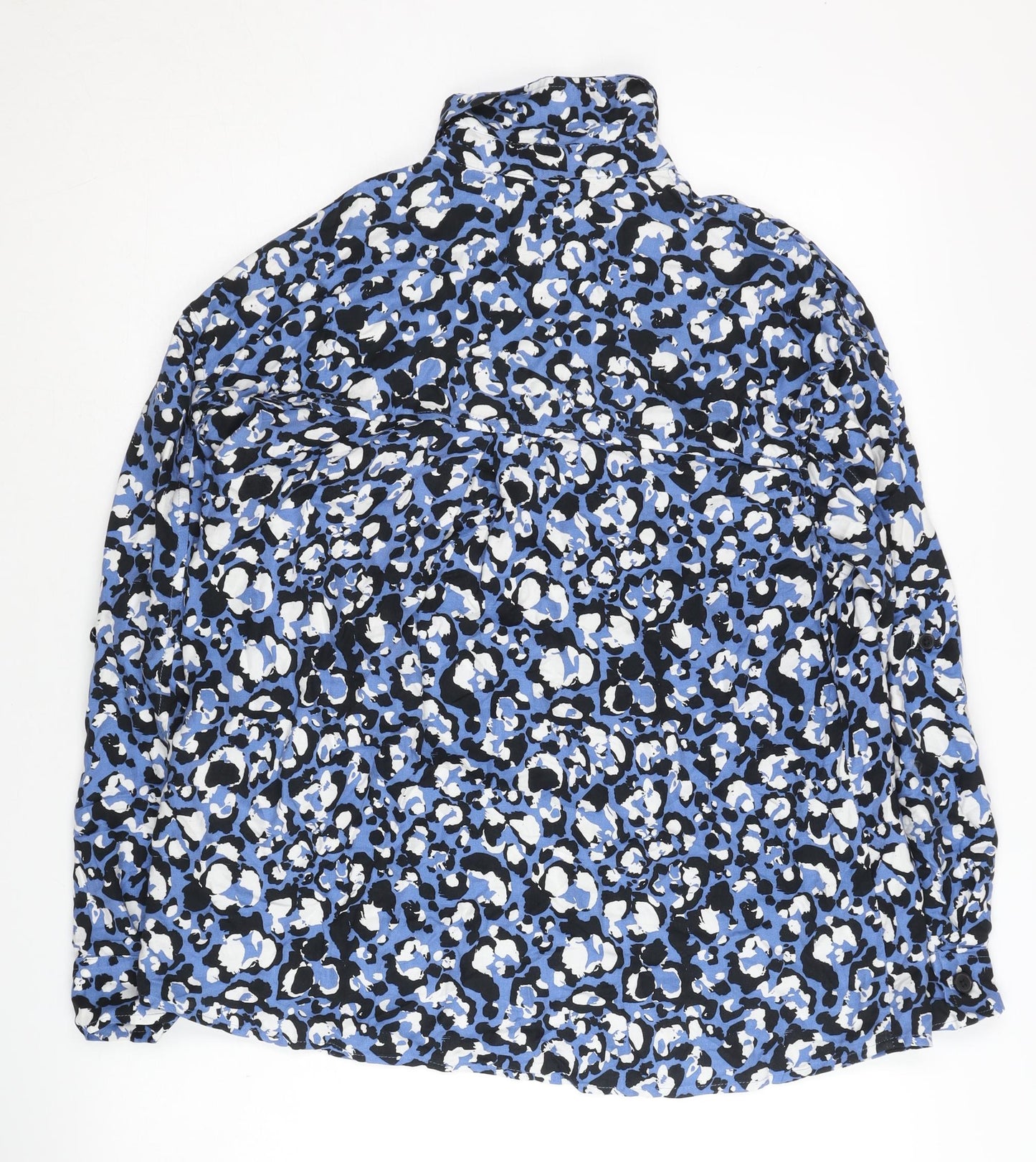 Next Women's Blue Button-Up Animal Print Shirt Size 6P