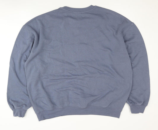 Goodie Two Sleeves Unisex Blue L Sweatshirt with Graphic Print