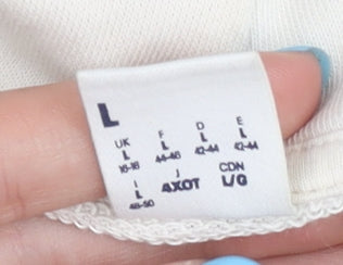 Reebok Unisex White Hoodie Large Casual Pullover