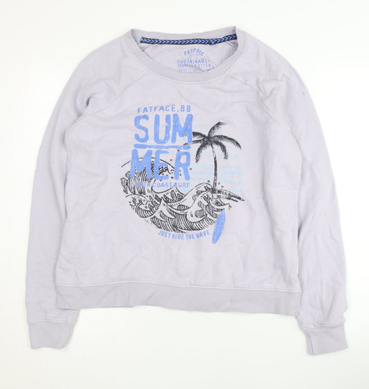 FatFace Women's Grey Summer Graphic Sweatshirt Size 12