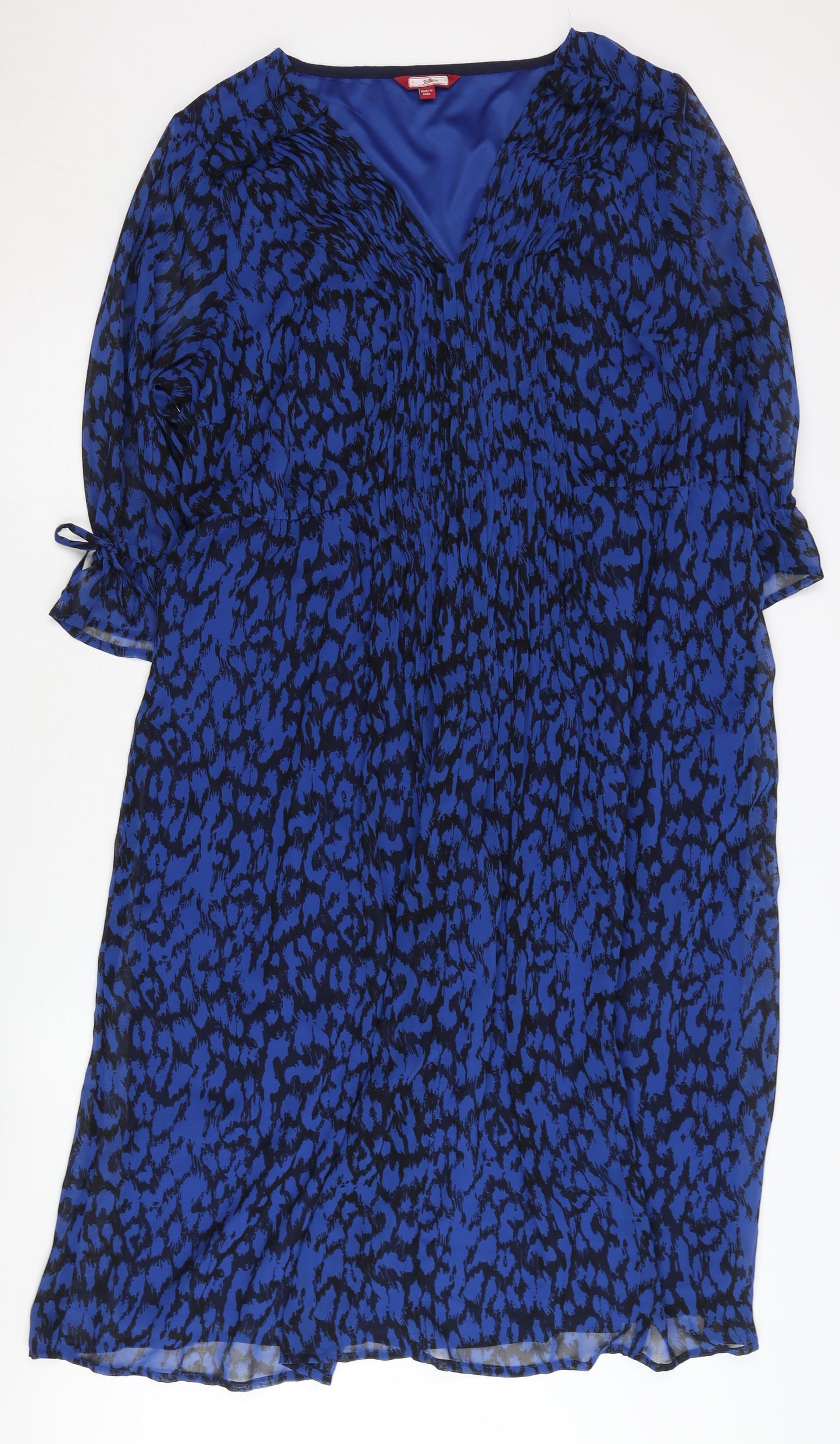 Joe Browns Women’s Blue Animal Print Dress, Size 18, V-Neck