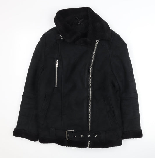 Topshop Women’s Black Biker Jacket Size 6