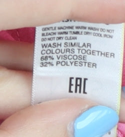 Marks and Spencer Women's Pink V-Neck Tank - Size 12