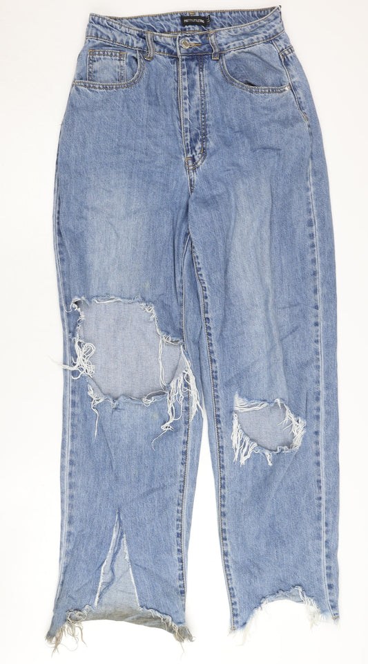 PrettyLittleThing Women's Blue Mom Jeans UK 8 Distressed