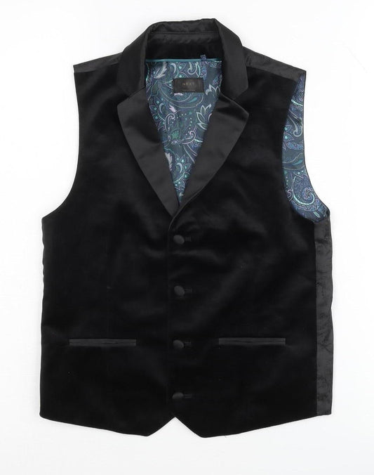 Next Boys Black Paisley Suit Waistcoat 10 Years - Formal Wear