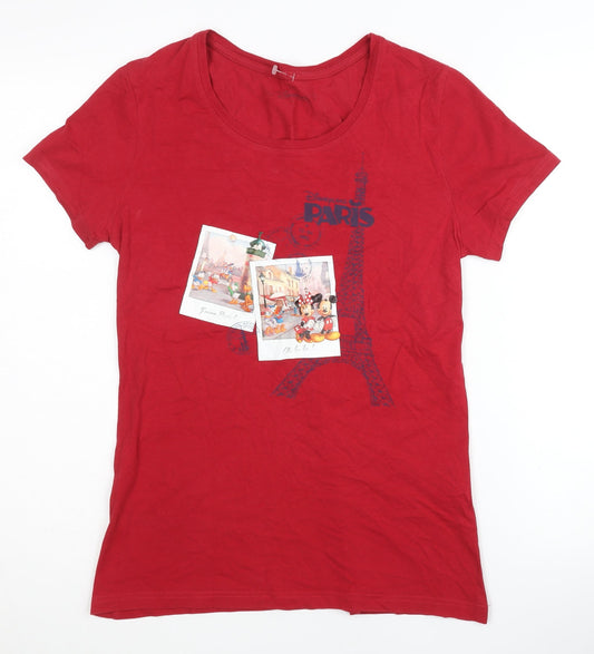 Disneyland Paris Red T-Shirt, L, Unisex Adults, Casual Wear