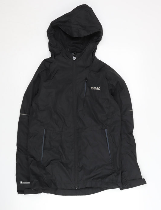 Regatta Boys Black Jacket 11-12 Years, Hooded & Lined
