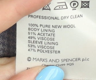 Marks and Spencer Men's Grey Blazer, 40R Single-Breasted