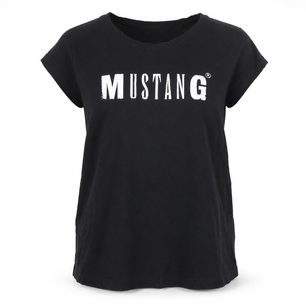 Mustang Unisex Black Crew Neck T-Shirt Medium