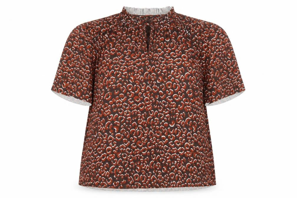 Next Women Brown Animal Print Tunic Blouse Size 14