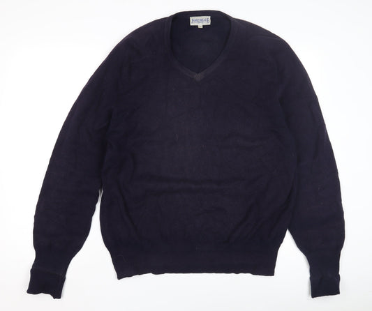 James Meade Men’s Black Wool Pullover Jumper - Size L