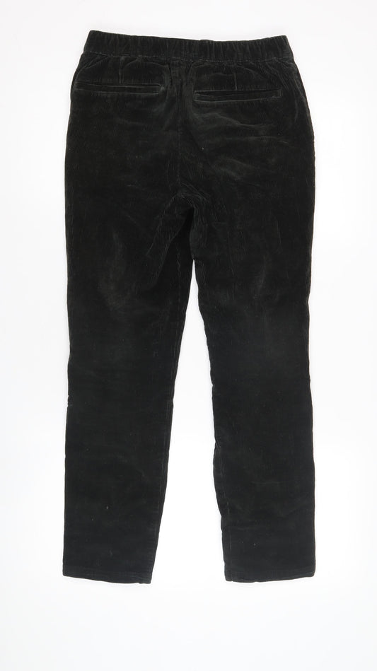Ed Walters Boys Black Corduroy Trousers - Size S, Relaxed Fit