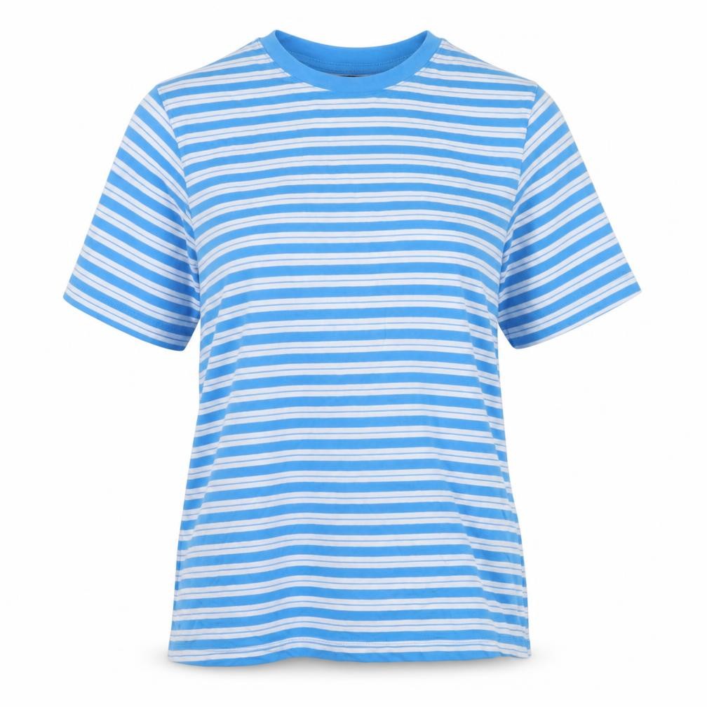 Marks and Spencer Women's Blue Striped T-Shirt Size 6