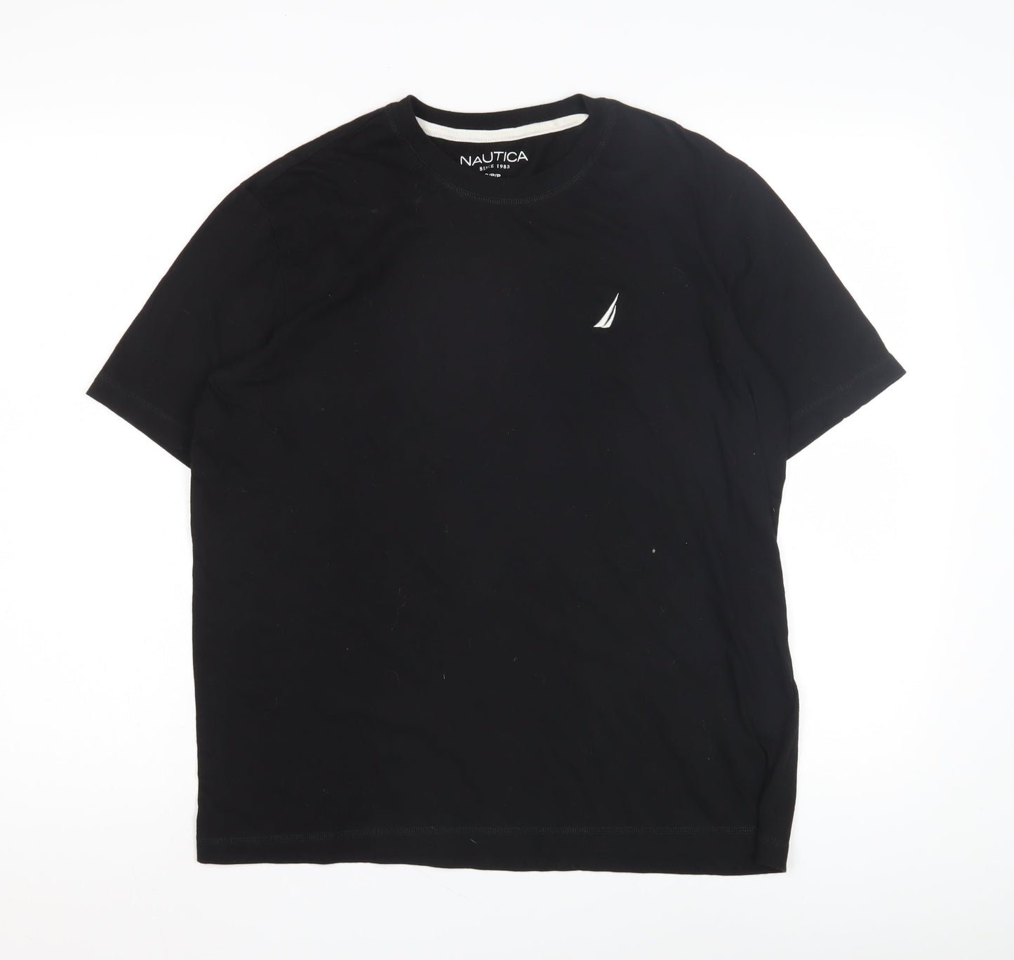 Nautica Men's Black Pyjama Top S Crew Neck