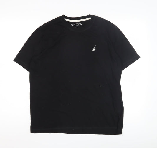 Nautica Men's Black Pyjama Top S Crew Neck