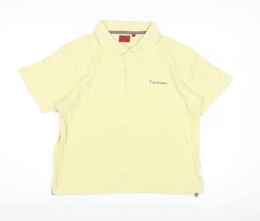 Pierre Cardin Yellow Polo Shirt Size S Unisex Adults