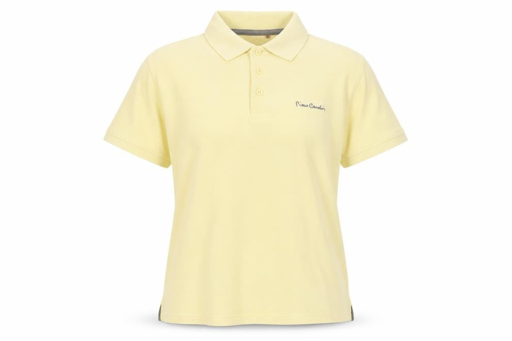Unisex Adultss UK Size S Pierre Cardin Yellow Cotton Polo