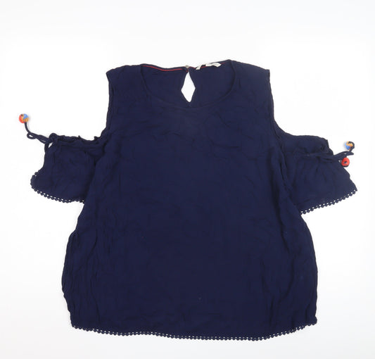 Tom Tailor Denim Blue XL Women's Cold Shoulder Blouse