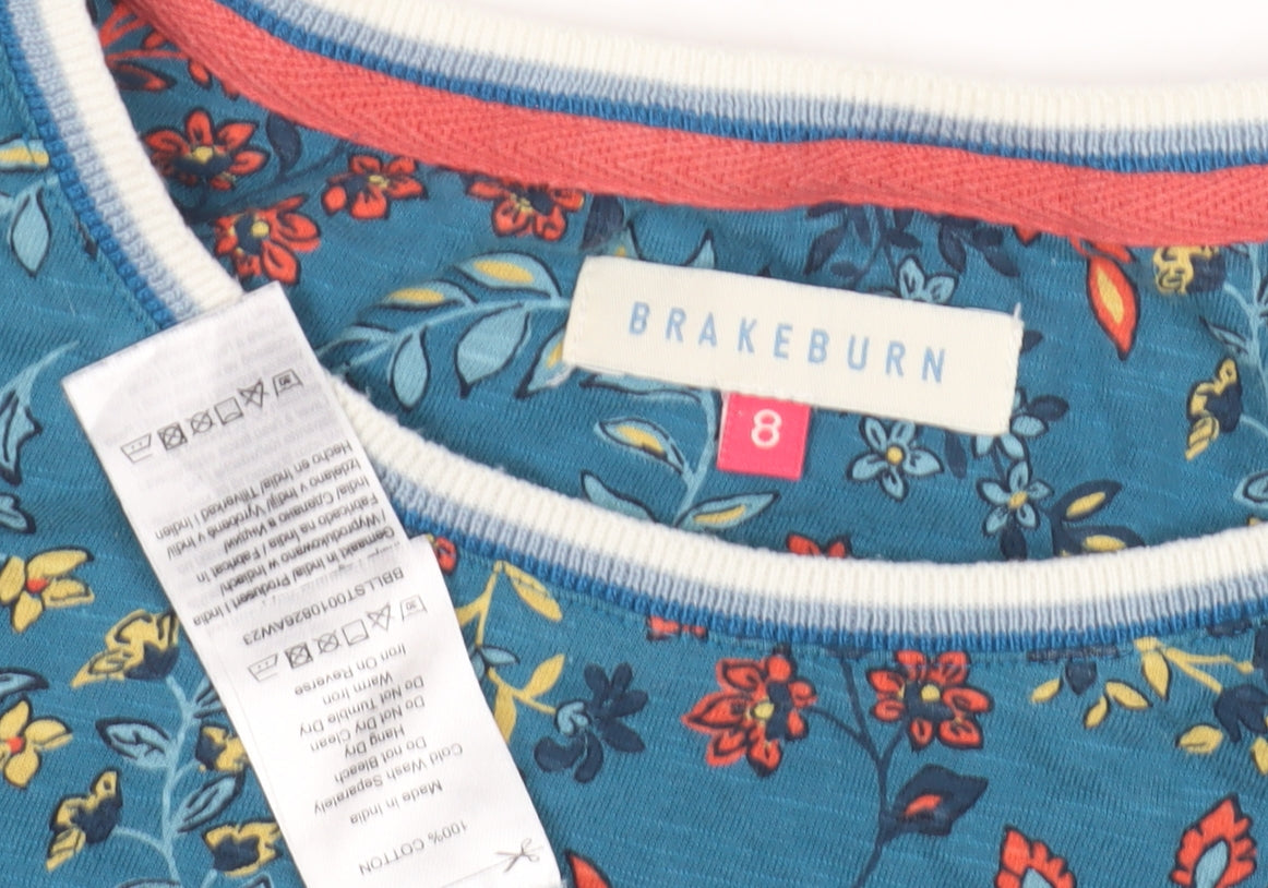 Brakeburn Women’s Floral 3/4 Sleeve Cotton Top, Size 8